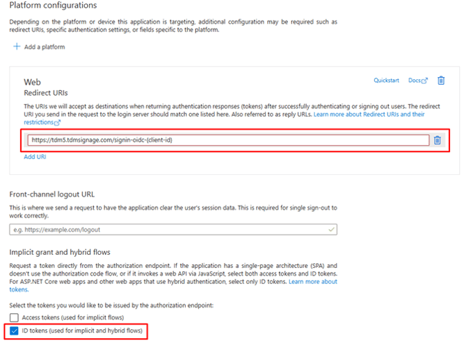 platform configurations