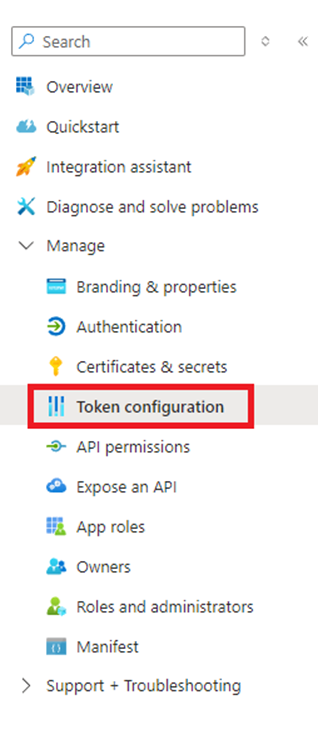 token configuration